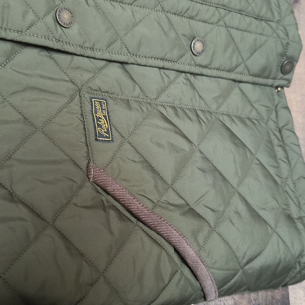NWT Polo By Ralph Lauren Olive Green Quilted Barn Jacket Kids Sz Med - Picture 5 of 13